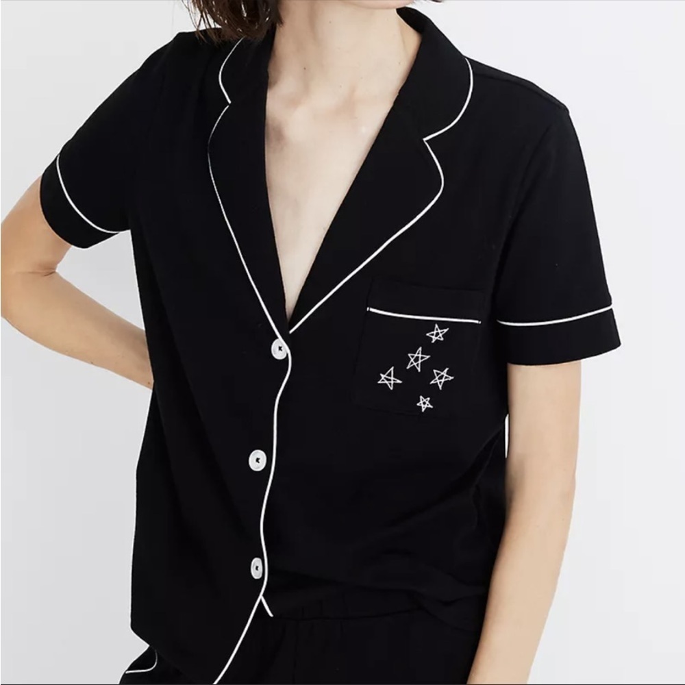 Madewell Black Star PJ top